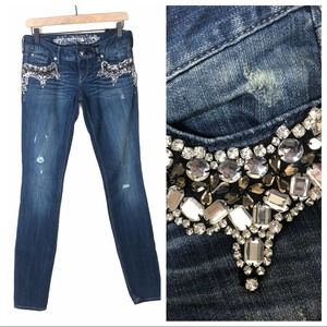 Express Ultra Skinny Jeans Jeweled Size 0
